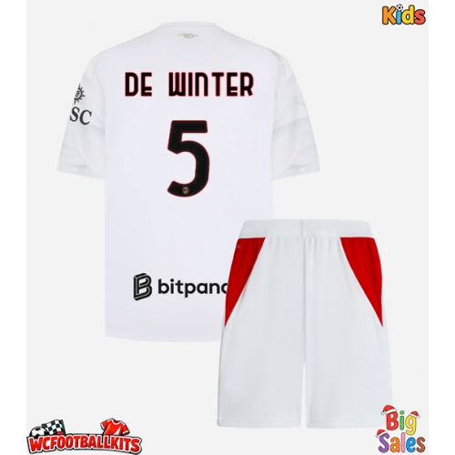 AC Milan Koni De Winter #5 Replica Away Stadium Kit for Kids 2026-27 Short Sleeve (+ pants)